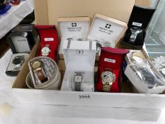 A collection of wrist watches including some new and boxed Swiss Line, Danish Design etc.