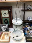 3 1930's fly catcher lamp shades