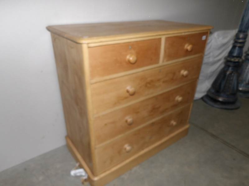 A Victorian pine chest of drawers.