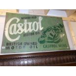 A painted metal sign for Wakefield Castrol motor oil (approximately 48" x 30").