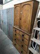 A Victorian pine linen press A/F