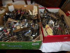 2 good boxes of silver plate cutlery (in excess of 200 pieces).
