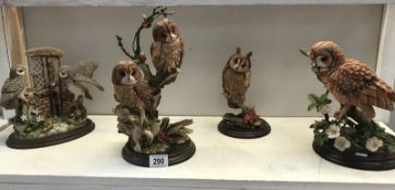 4 country artists owl figures - 01250 travellers rest - little owl pair, CA 694 summer dreams,