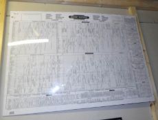 A large wall mounting British Rail time table, London to Plymouth,