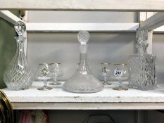 A quantity of glassware including decanters etc.