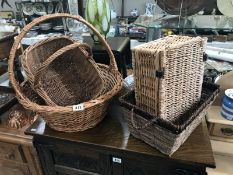 A quantity of wicker baskets