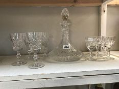 A quantity of cut glass, wine glasses,