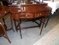 A Sheraton style side table with 2 drawers.