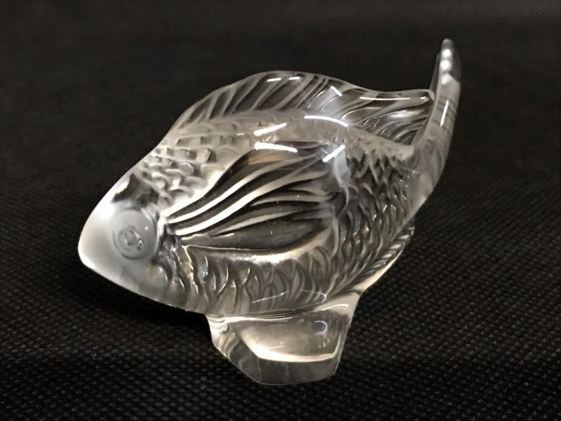 3 boxed Lalique animal figures being ram, cat and fish. - Image 5 of 12