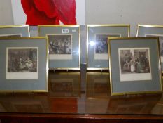 6 framed and glazed Hogarth engravings.