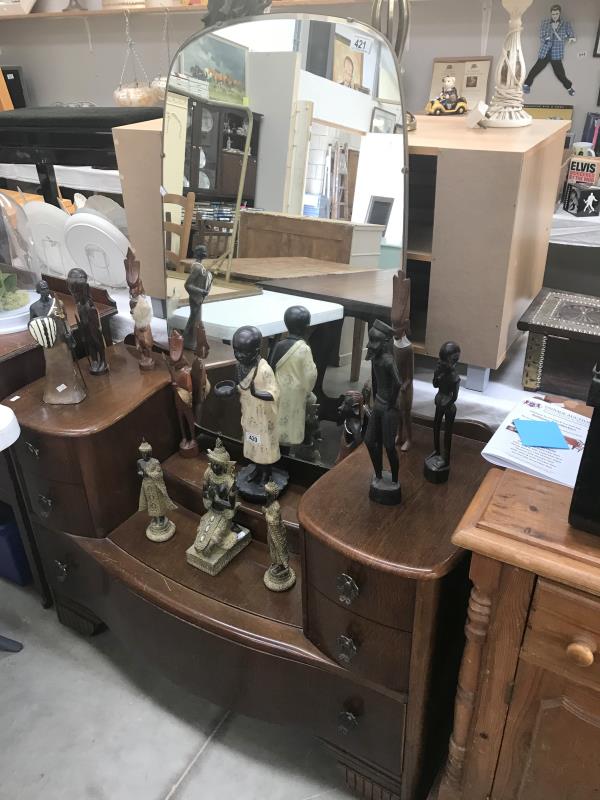 A 1930's oak ply dressing table