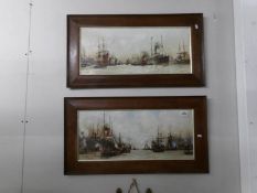 A pair of framed and glazed nautical chromelithographs by Charles Dixon entitled 'Above Greenwich'