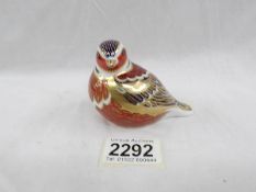 A Royal Crown Derby finch with stopper.
