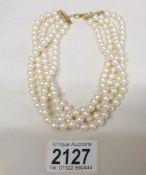 A pearl choker.