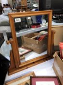 A pine dressing table mirror