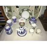 8 pieces of Ringtons blue and white ware, Ringtons Elizabeth the 2nd Golden Jubilee lidded jar,