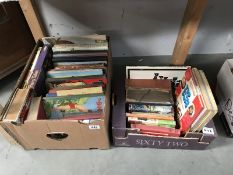 2 boxes of vintage books, including some annuals etc.