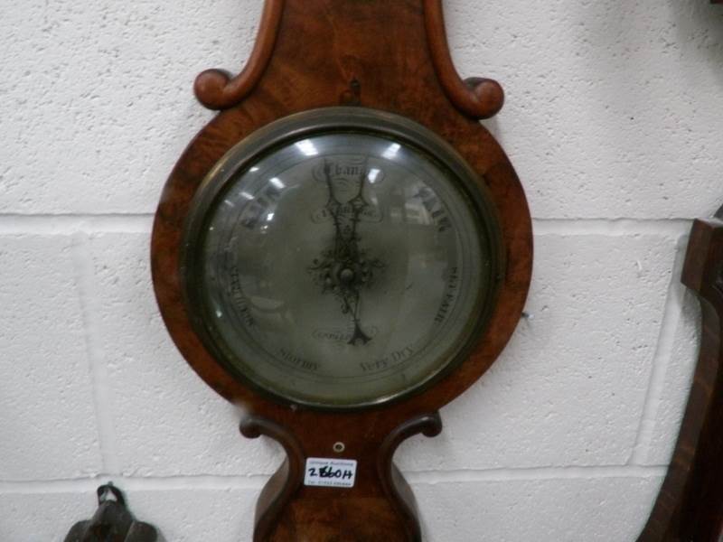 A 19th century mahogany banjo barometer. - Image 2 of 3