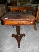 A Victorian mahogany single drawer table, a/f.
