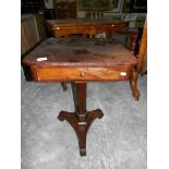 A Victorian mahogany single drawer table, a/f.