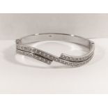 A superb 9ct white gold and diamond bracelet.