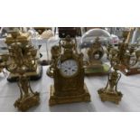 A French ormolu clock Garniture by Le-Roy, Paris.