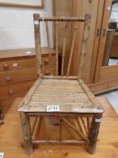 An old bamboo child's chair.
