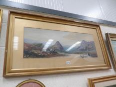 A framed and glazed watercolour coastal scene signed Rushmer 1927.