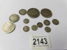 A quantity of 19th and 20th century silver coins from Canada, France,