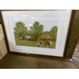 A framed and glazed Vincent Haddelsey (1934-2010) French limited edition horse racing themed