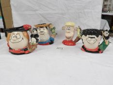 4 Royal Doulton 'Bash Street Kids' series character jugs being Minnie the Minx, Desperate Dan,