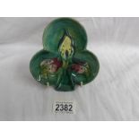 A Moorcroft clover shaped pin dish.