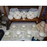 Approximately 33 pieces of Shelley 'Rosie Spray' pattern tea ware.