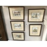 5 limited edition framed and glazed Lincoln scene prints by R. G. Barton.