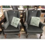 2 wing back armchairs