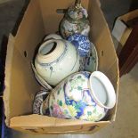 A large box of oriental China etc.