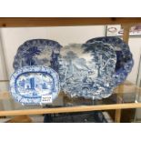 A pair of Cauldon blue and white Roman scene plates,