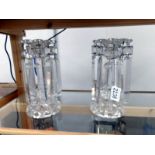 A pair of Georgian crystal glass lustre's, in good condition apart from nicks on some droppers.