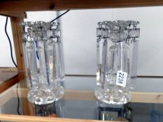 A pair of Georgian crystal glass lustre's, in good condition apart from nicks on some droppers.