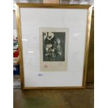 A framed and glazed Pablo Picasso (1881-1973) print, stamped and signed in pencil.