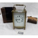 A cased brass carriage clock (case a/f).