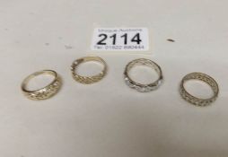 2 Celtic style 9ct gold openwork band rings (both hall marked,