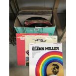 A box of LPs and 45s records