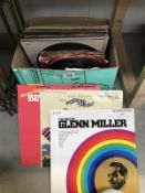 A box of LPs and 45s records