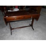 A mahogany sofa table.