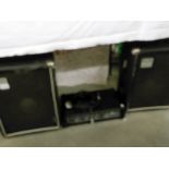A Calrsboro Cobra 100w 4 channel P.A. amp and 2 Rotite speakers and cables.