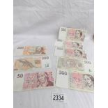 5 x 500, 2 x 200 and 1 x 100 Czech Republic bank notes.