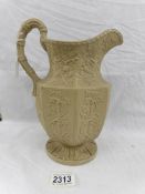 A 19th century Staffordshire stoneware jug. (a/f on spout).