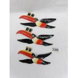A set of 3 original Carlton ware Guinness flying toucans.