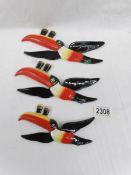 A set of 3 original Carlton ware Guinness flying toucans.